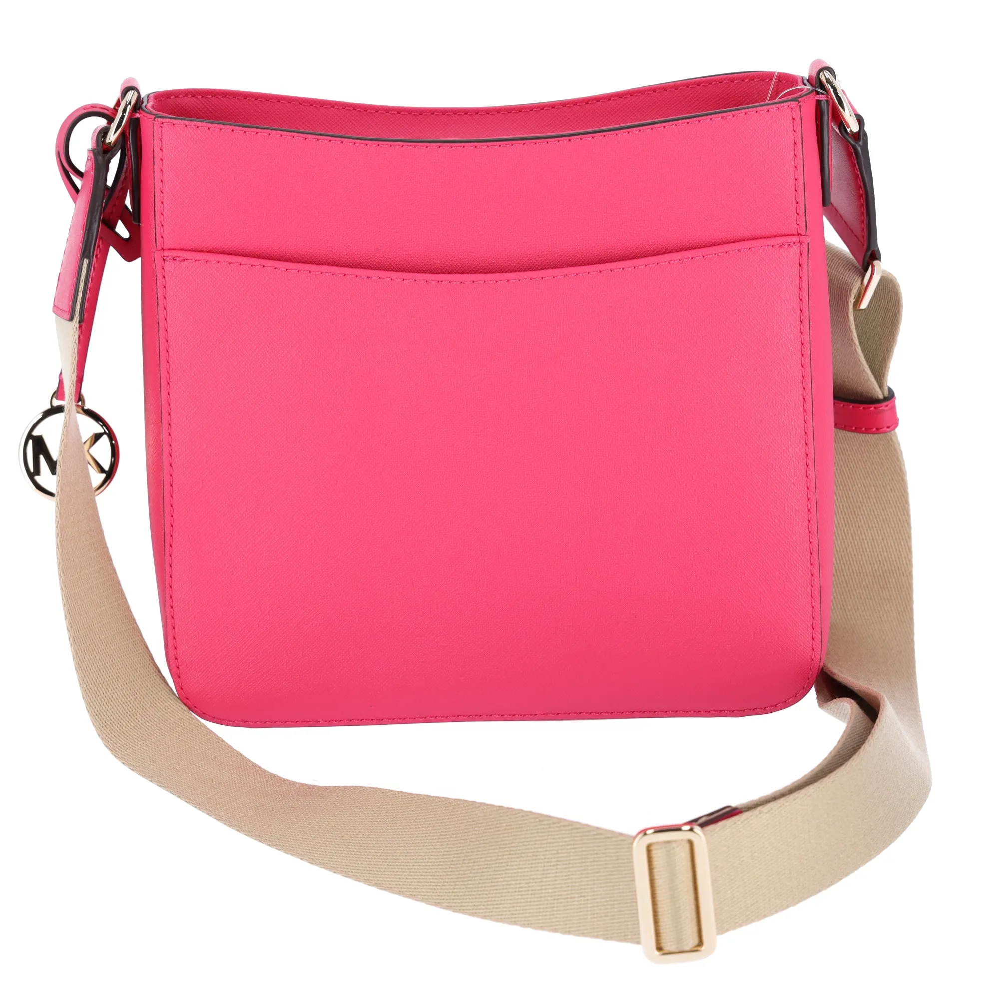 Michael Kors Jet Set Travel Small Messenger Bag Electric Pink Saffiano Leather