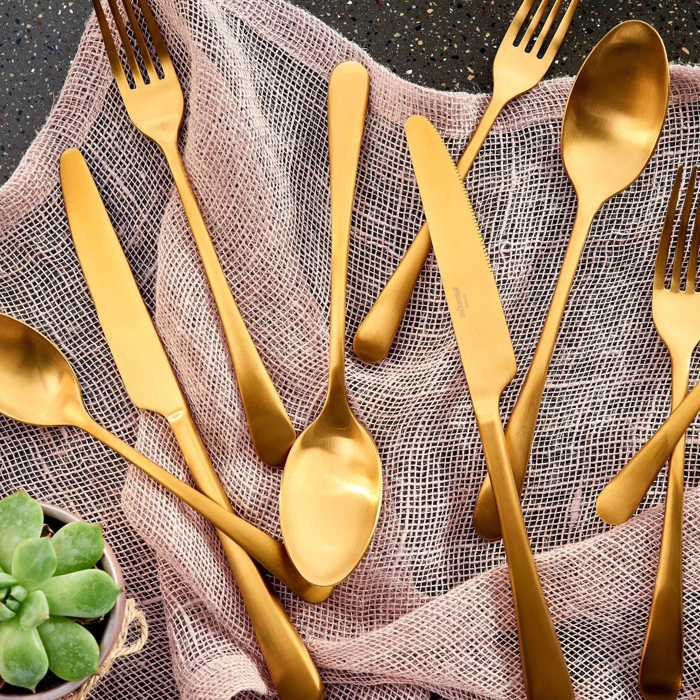 Mirabella Satin Gold Titanium 20 Piece Set