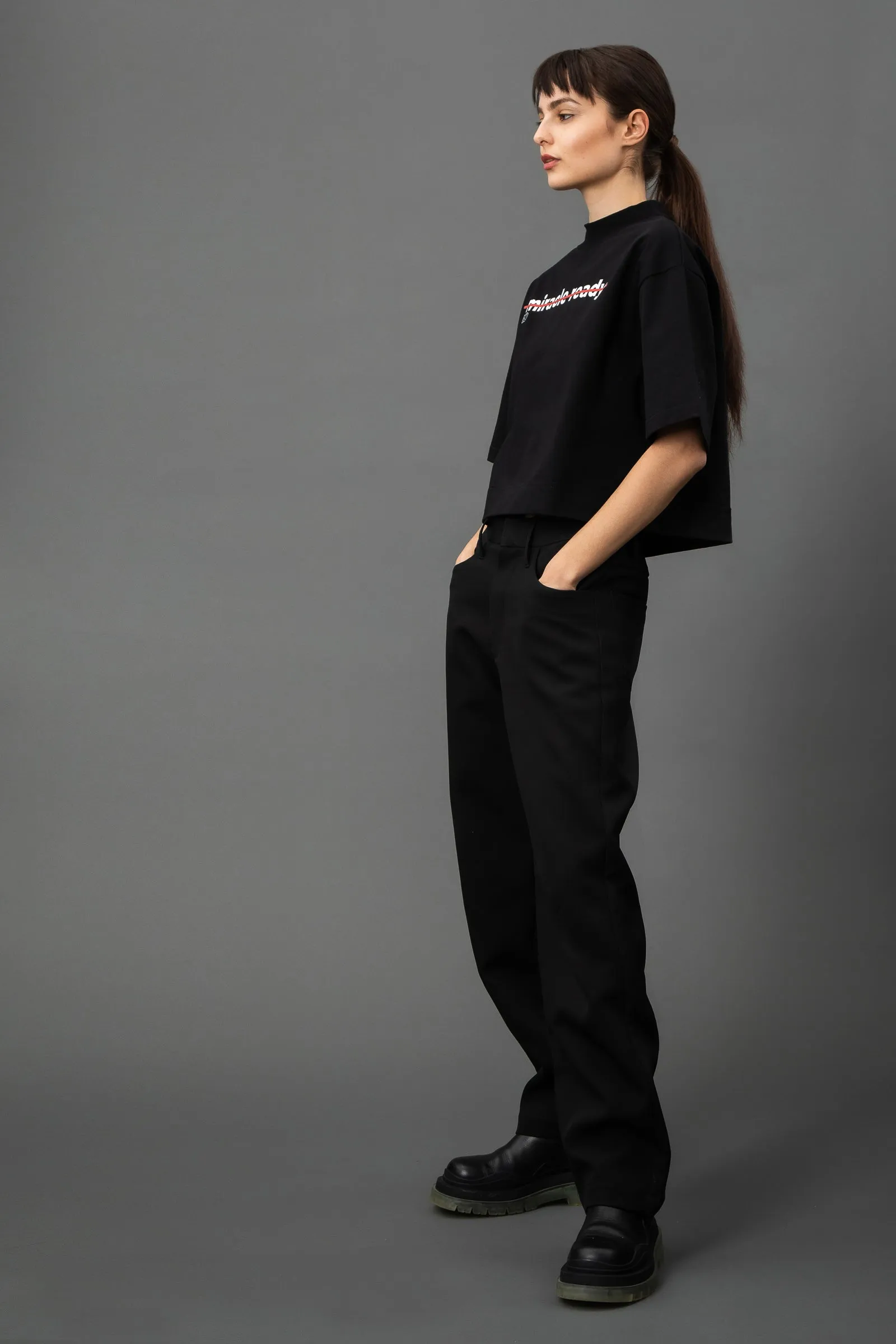 Miracle Black Heavy Mock Tee