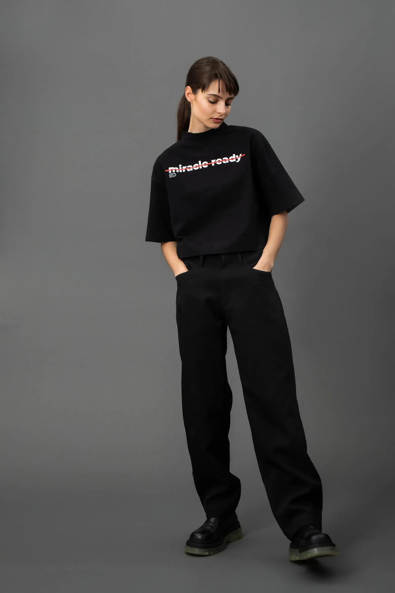 Miracle Black Heavy Mock Tee