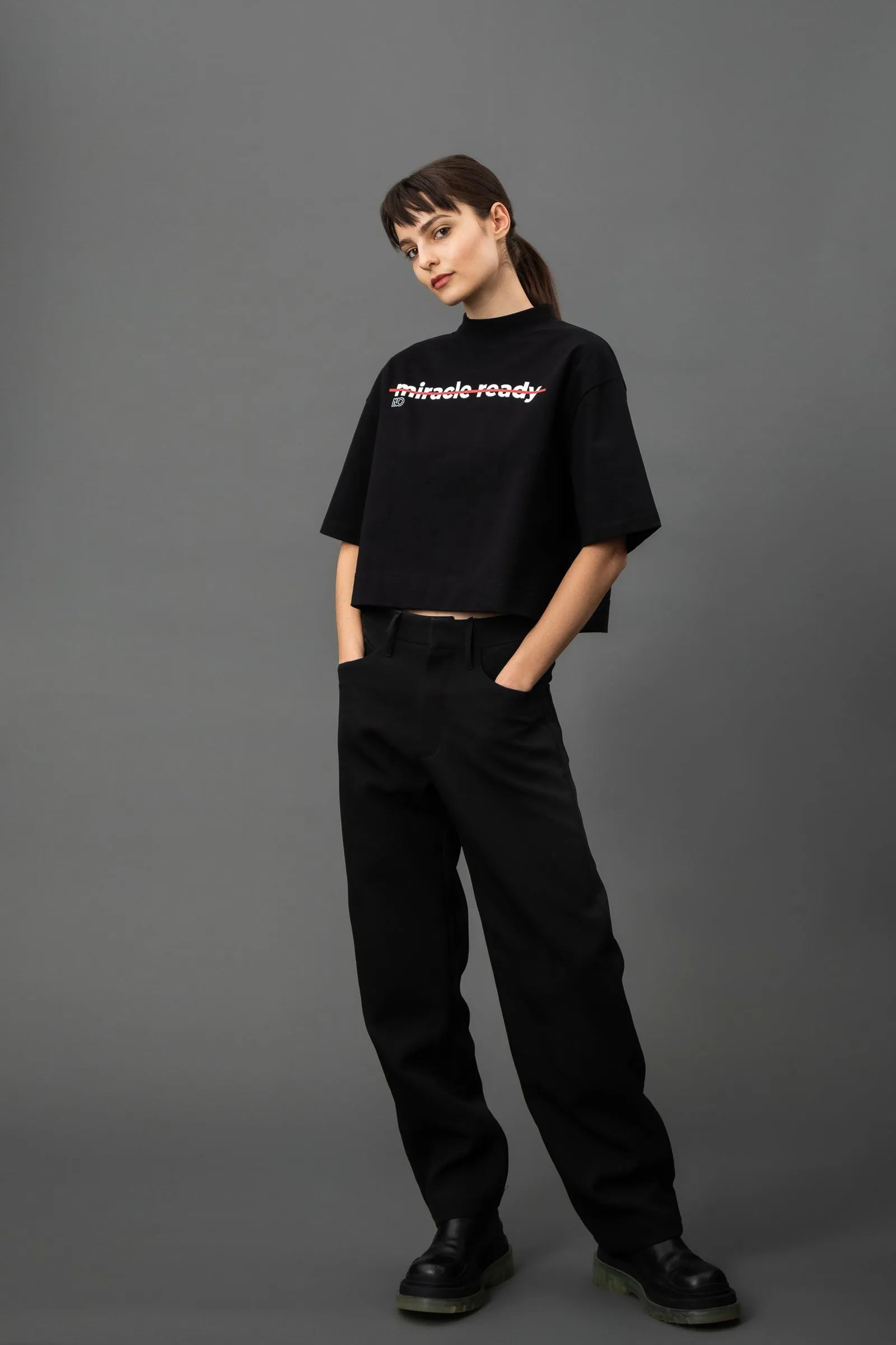 Miracle Black Heavy Mock Tee