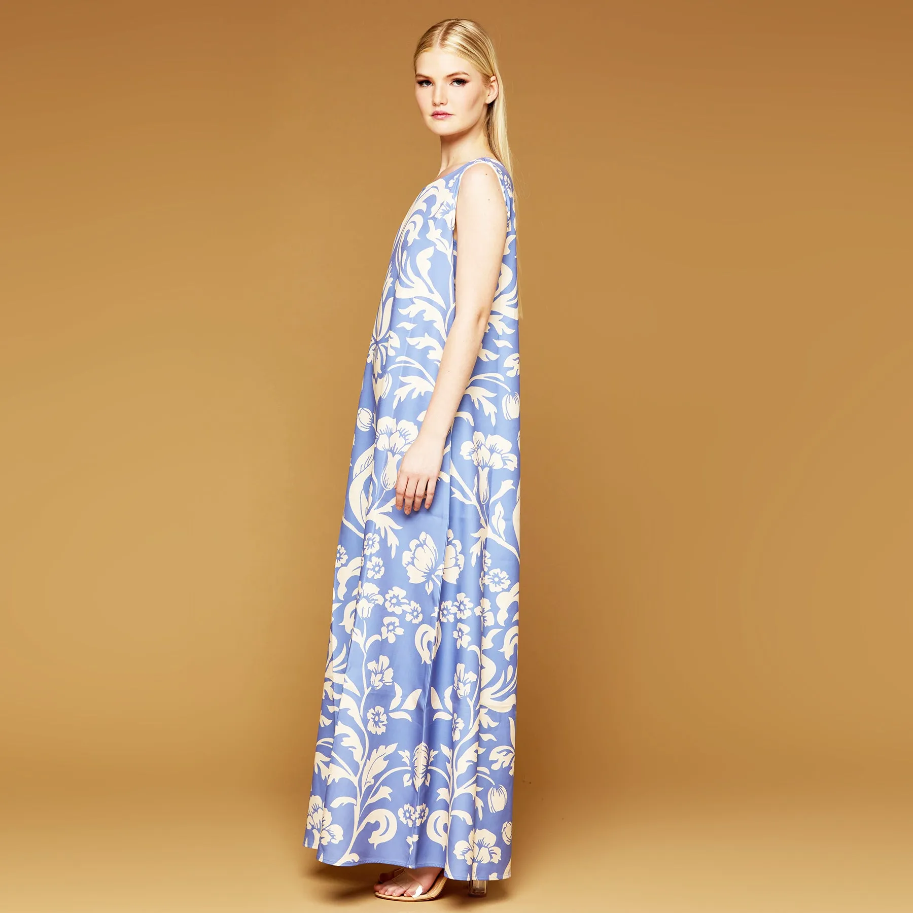 MME. "FLEUR" Garden Dress - CORNFLOWER