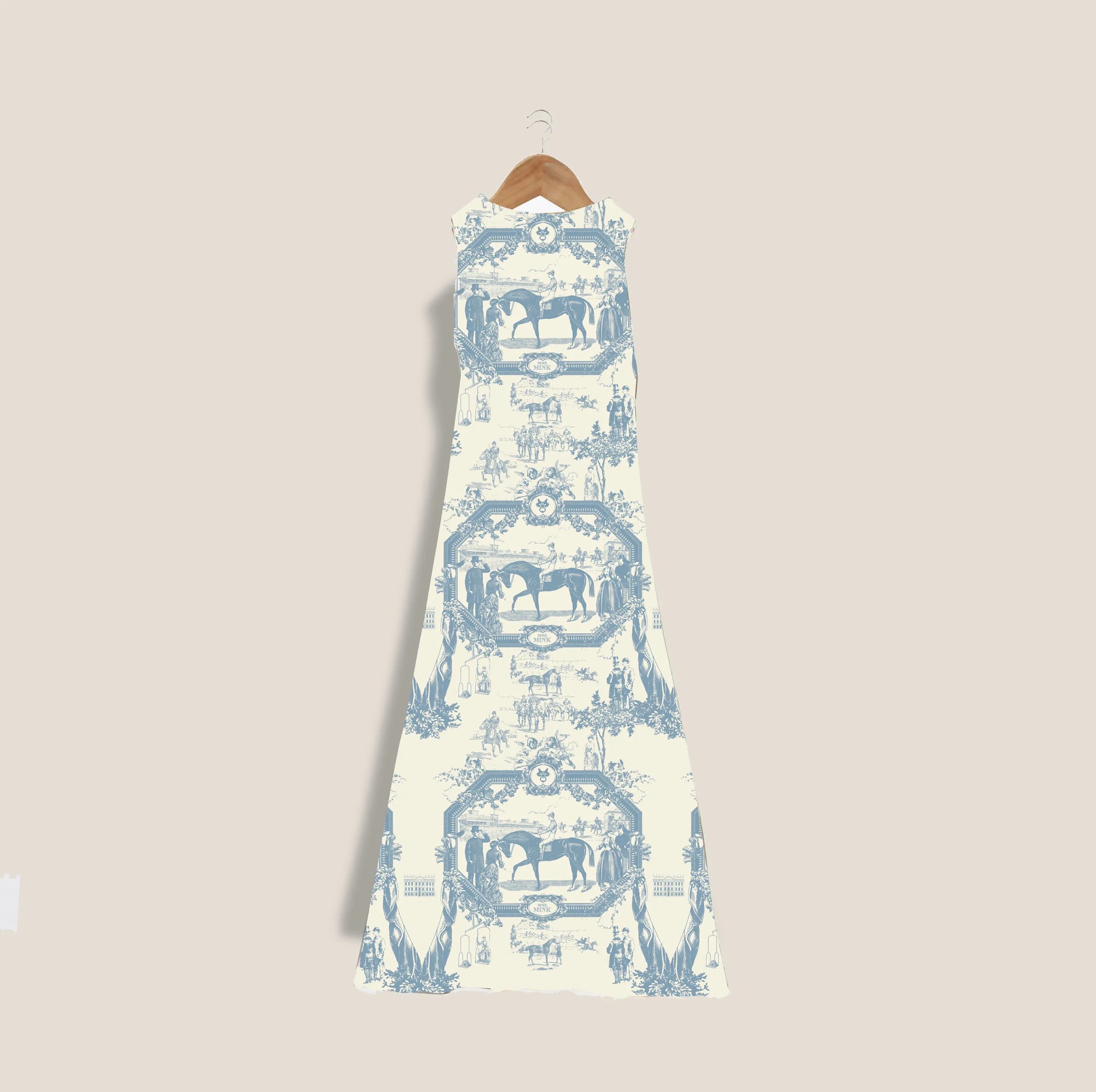 MME. "TOILE" Garden Dress - CORNFLOWER