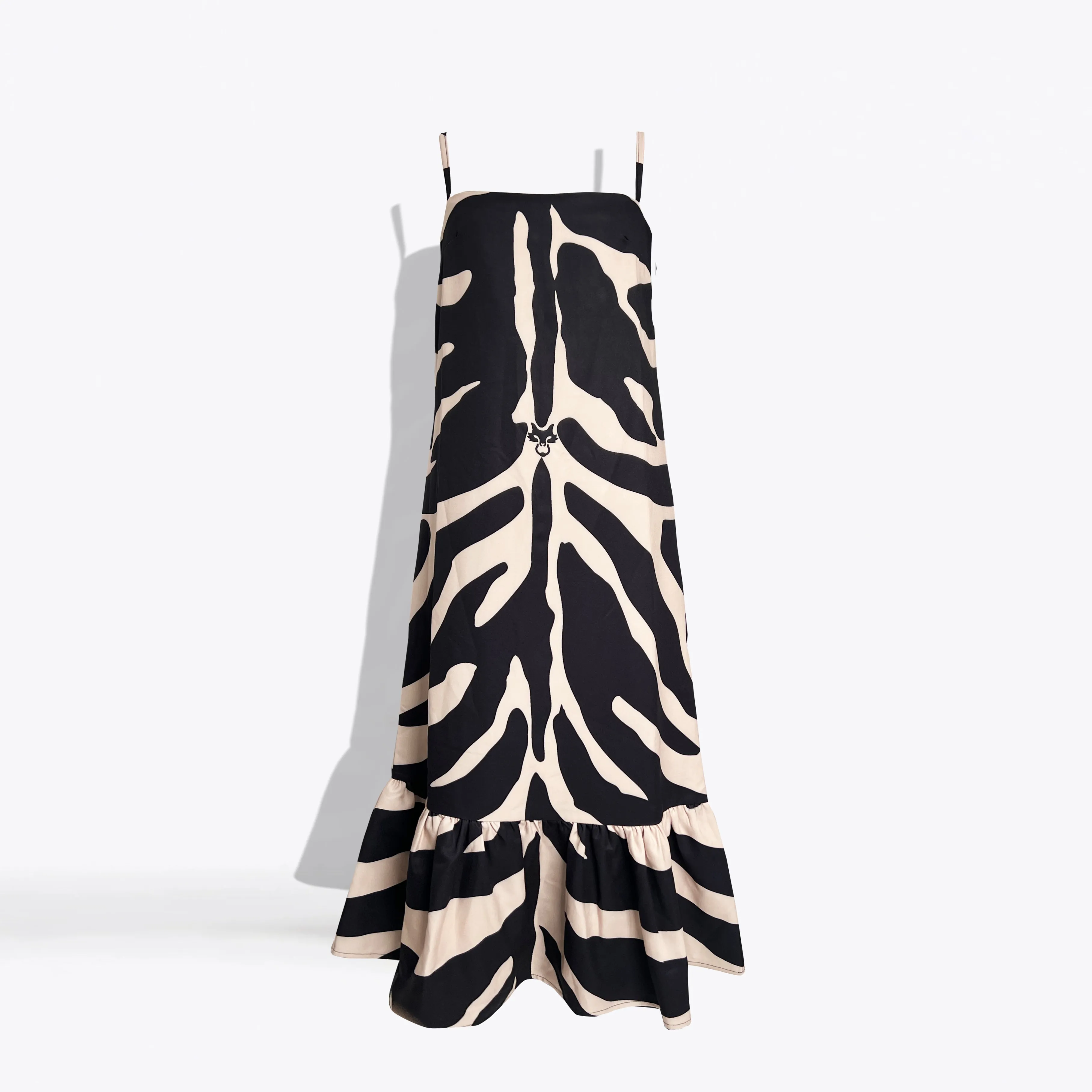 MME. "ZEBRA"  HAMPTONS SIP SLIP Dress - NOIR