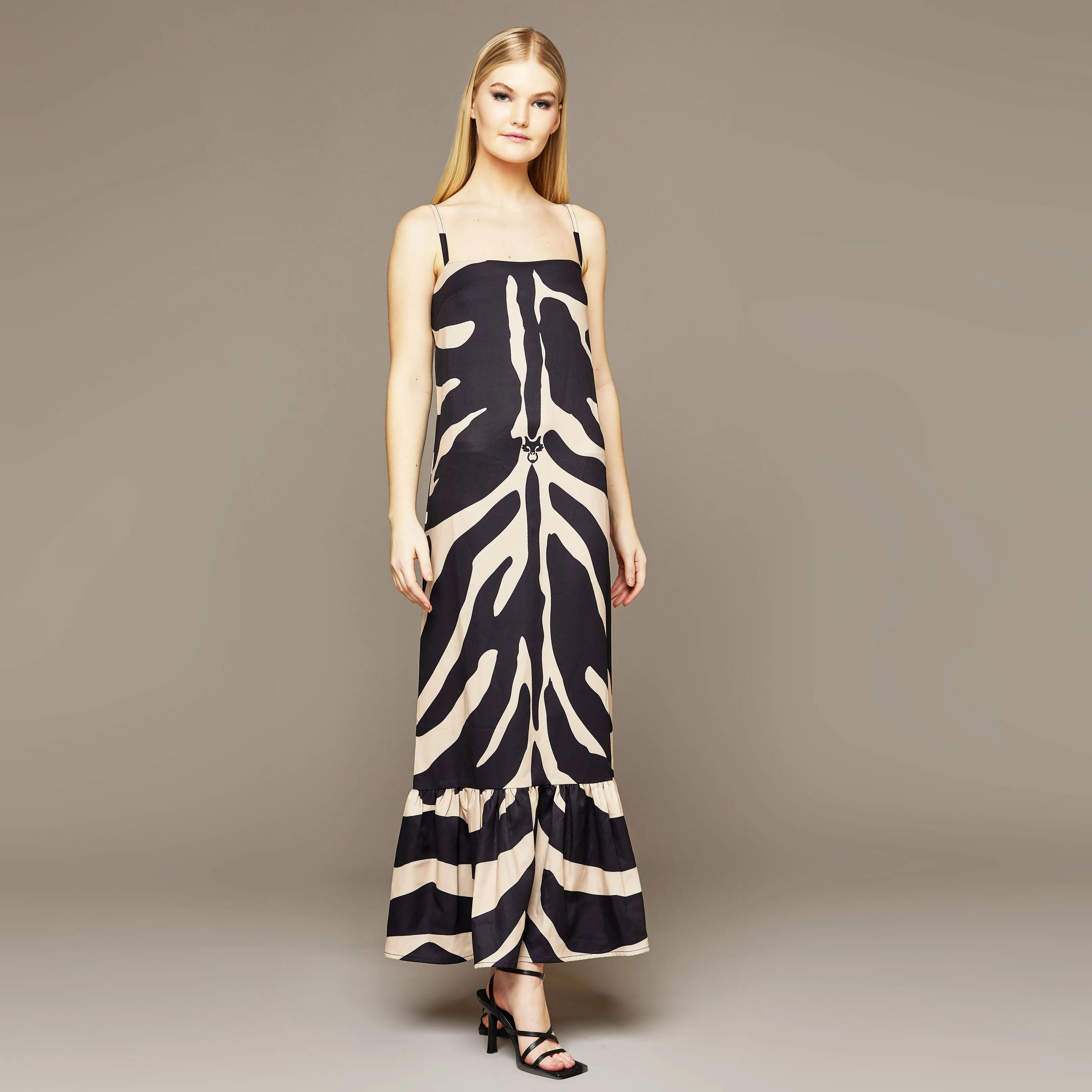 MME. "ZEBRA"  HAMPTONS SIP SLIP Dress - NOIR