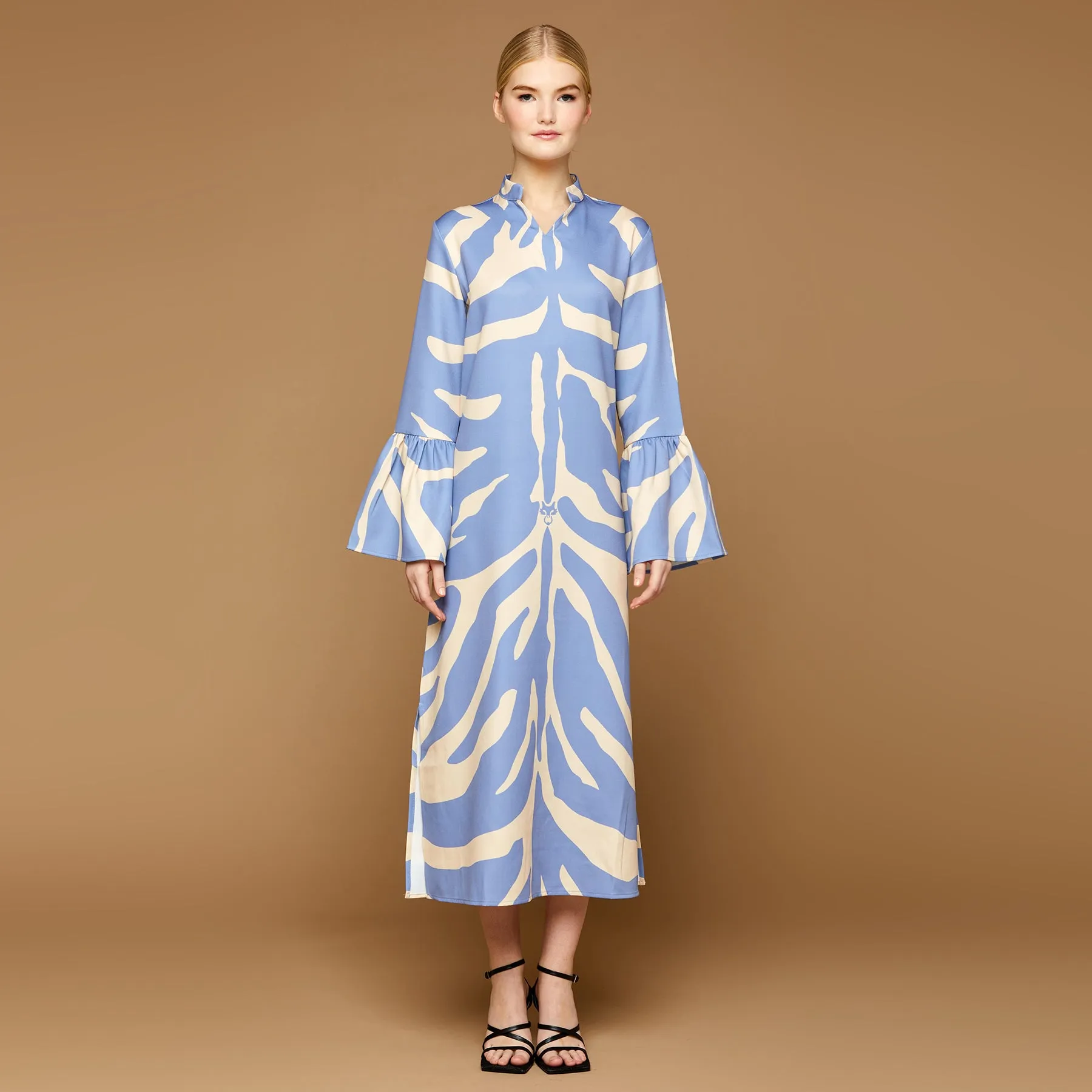 MME. "ZEBRA"  PALM BEACH Dress - BLUE