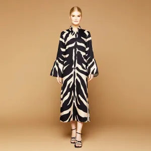 MME. "ZEBRA"  PALM BEACH Dress - NOIR