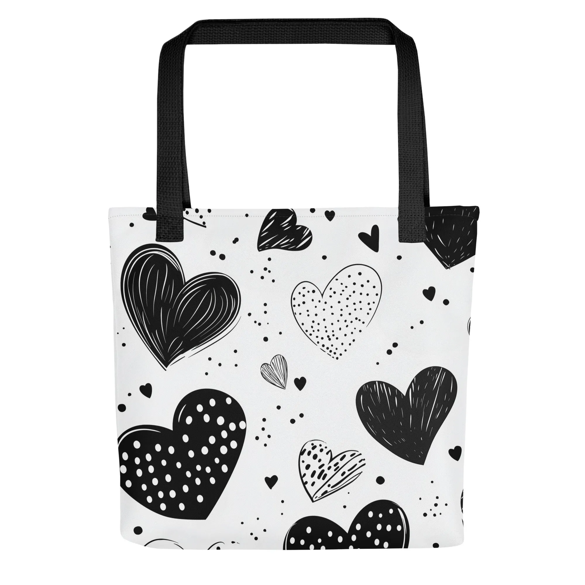 Monochrome Hearts - Tote Bag