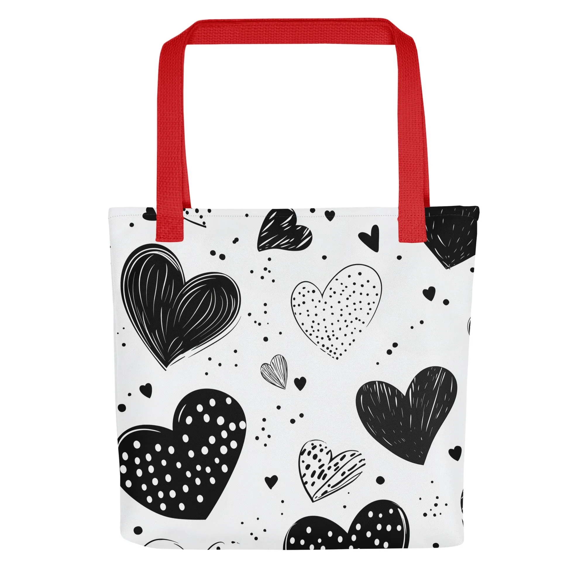 Monochrome Hearts - Tote Bag