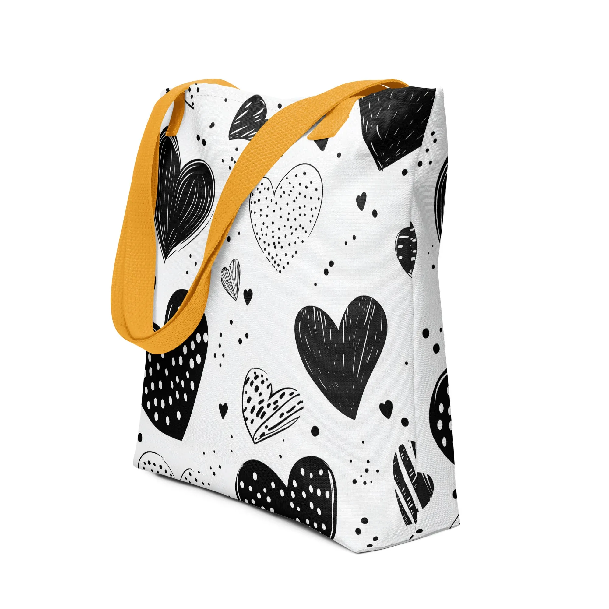 Monochrome Hearts - Tote Bag