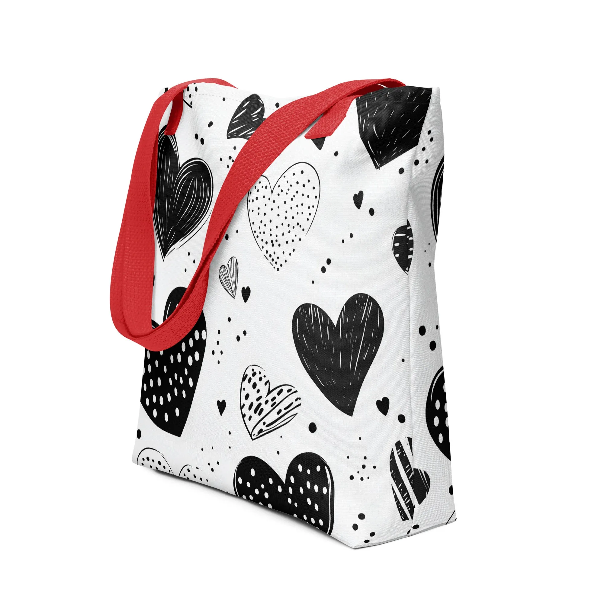 Monochrome Hearts - Tote Bag