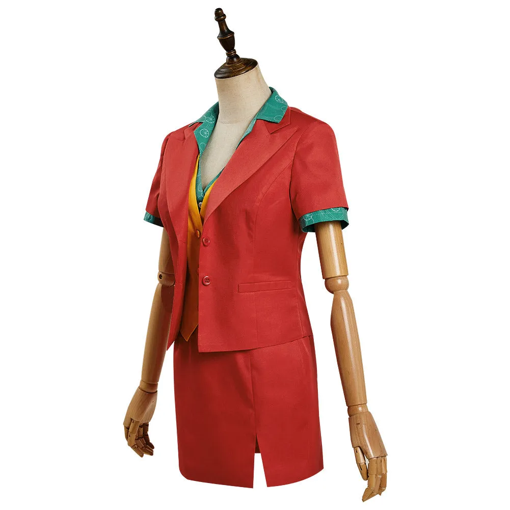Movie Joker 2019 Female  Cosplay Costume Office Lady Uniform Skirt Outfits Halloween Carnival Suit
