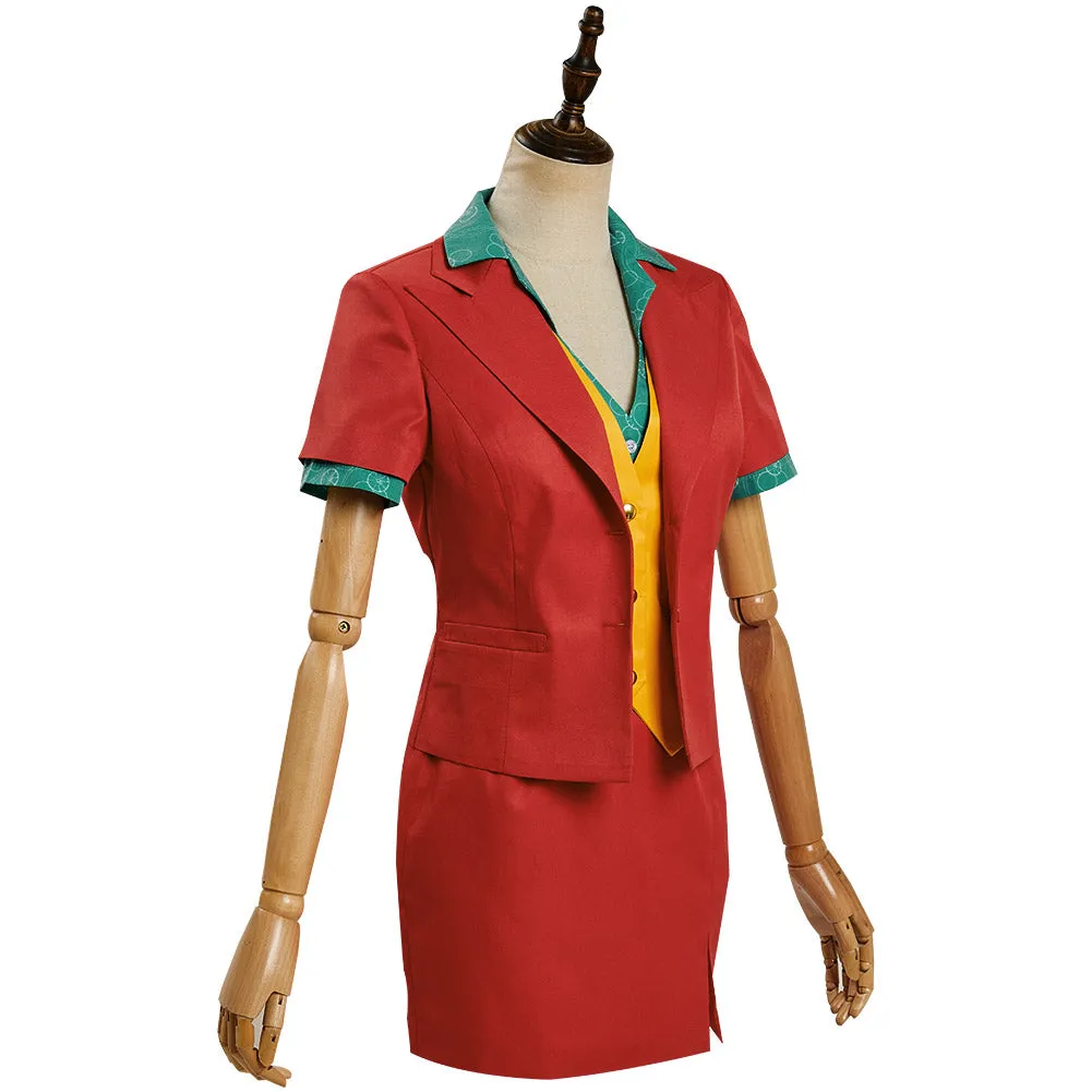 Movie Joker 2019 Female  Cosplay Costume Office Lady Uniform Skirt Outfits Halloween Carnival Suit