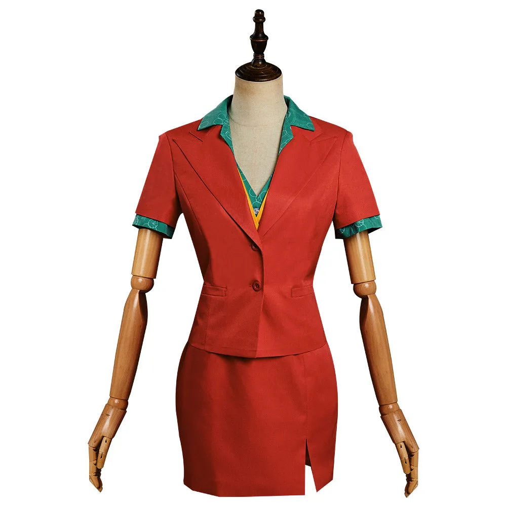 Movie Joker 2019 Female  Cosplay Costume Office Lady Uniform Skirt Outfits Halloween Carnival Suit