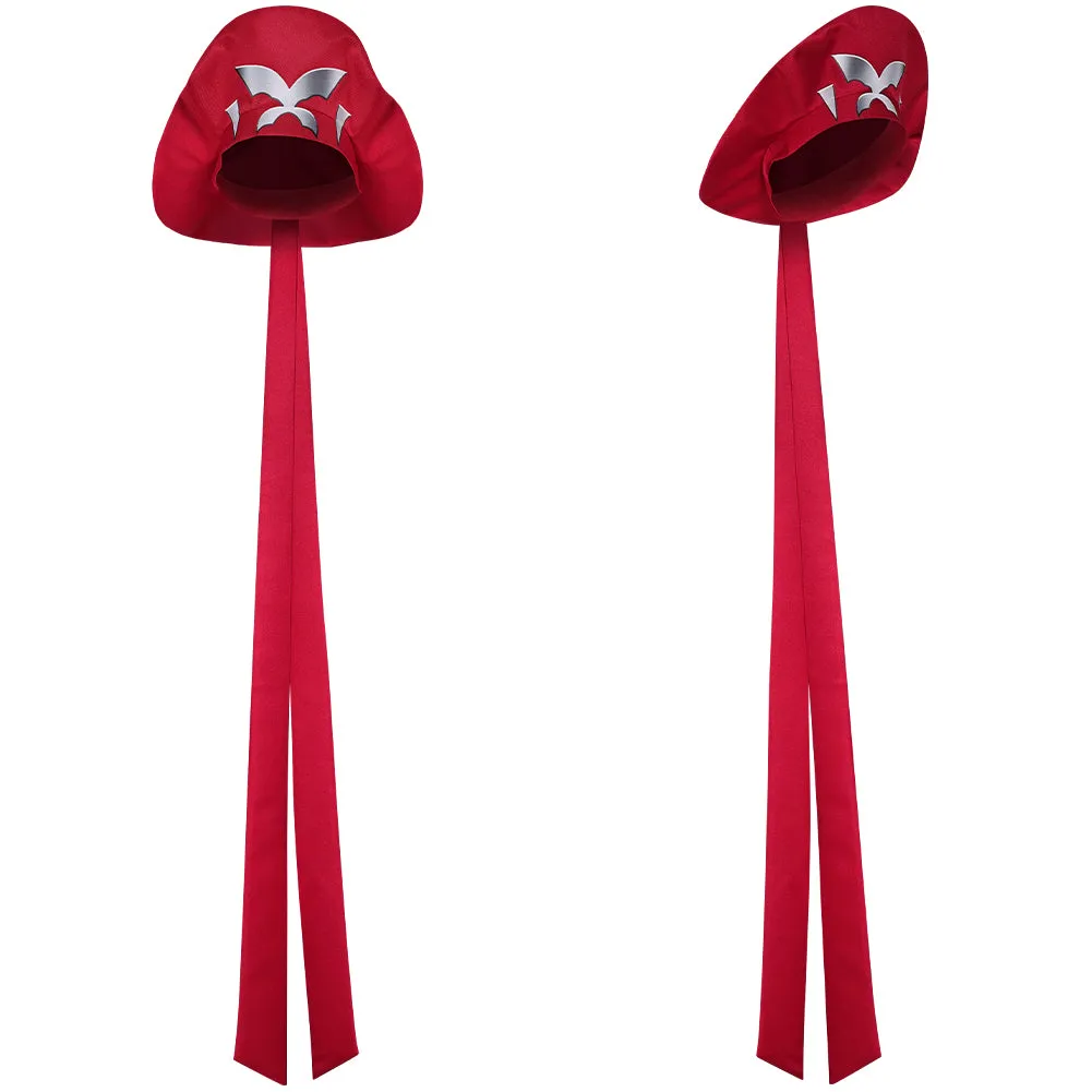 Mv Rivals Psylocke Cosplay Red Hat Adult Woman Halloween Carnival Accessories