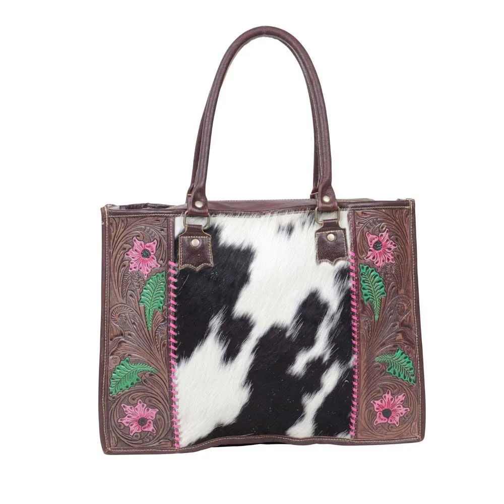 Myra Bag Begonias Hand-Tooled Bag