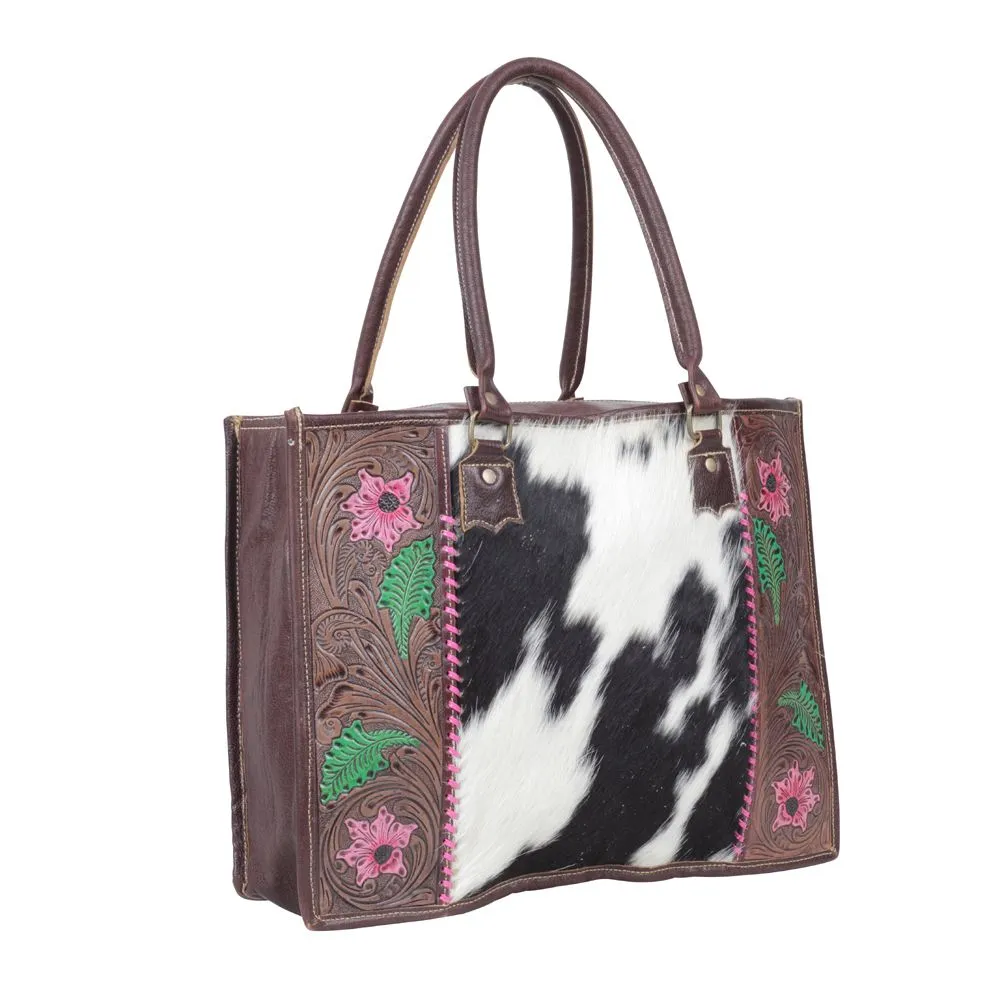 Myra Bag Begonias Hand-Tooled Bag