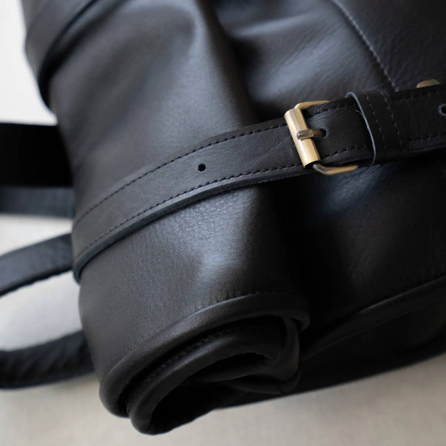 Mystery Leather Rolltop Backpack