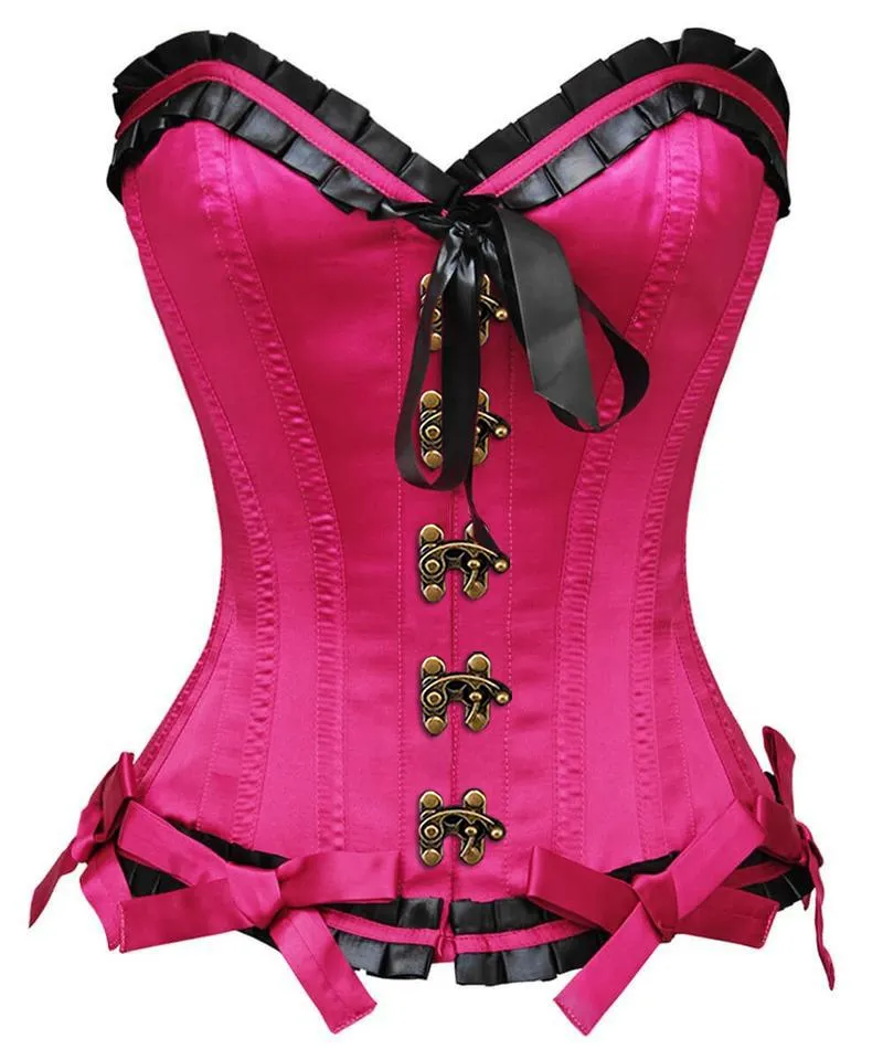 Naia Burlesque Magenta Overbust Corset
