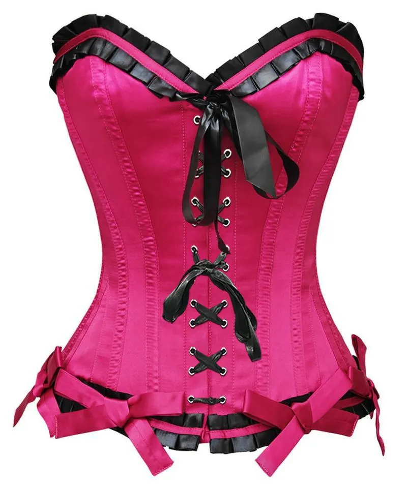 Naia Burlesque Magenta Overbust Corset