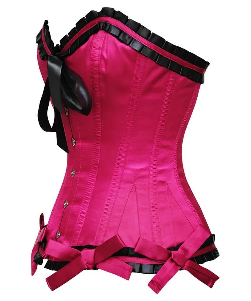Naia Burlesque Magenta Overbust Corset