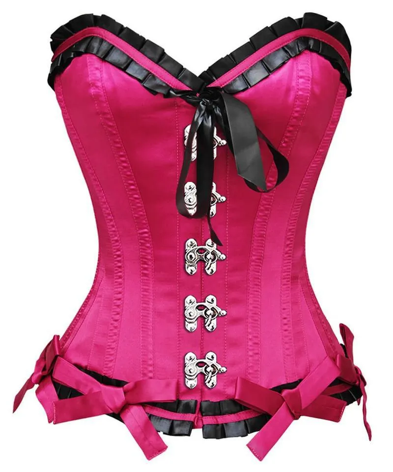 Naia Burlesque Magenta Overbust Corset