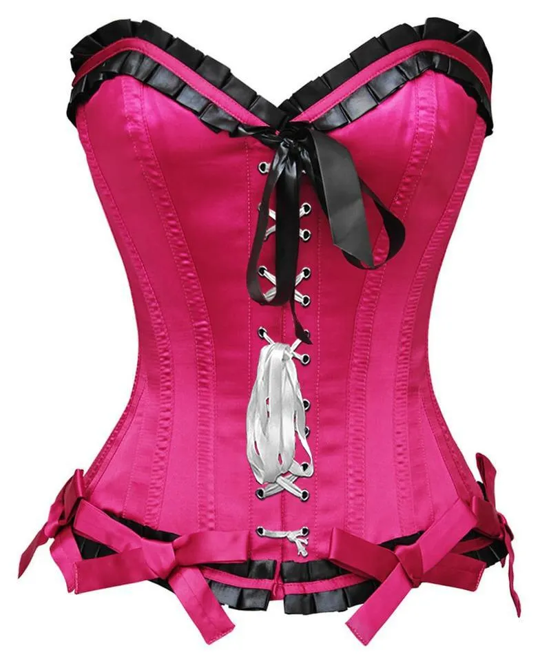 Naia Burlesque Magenta Overbust Corset