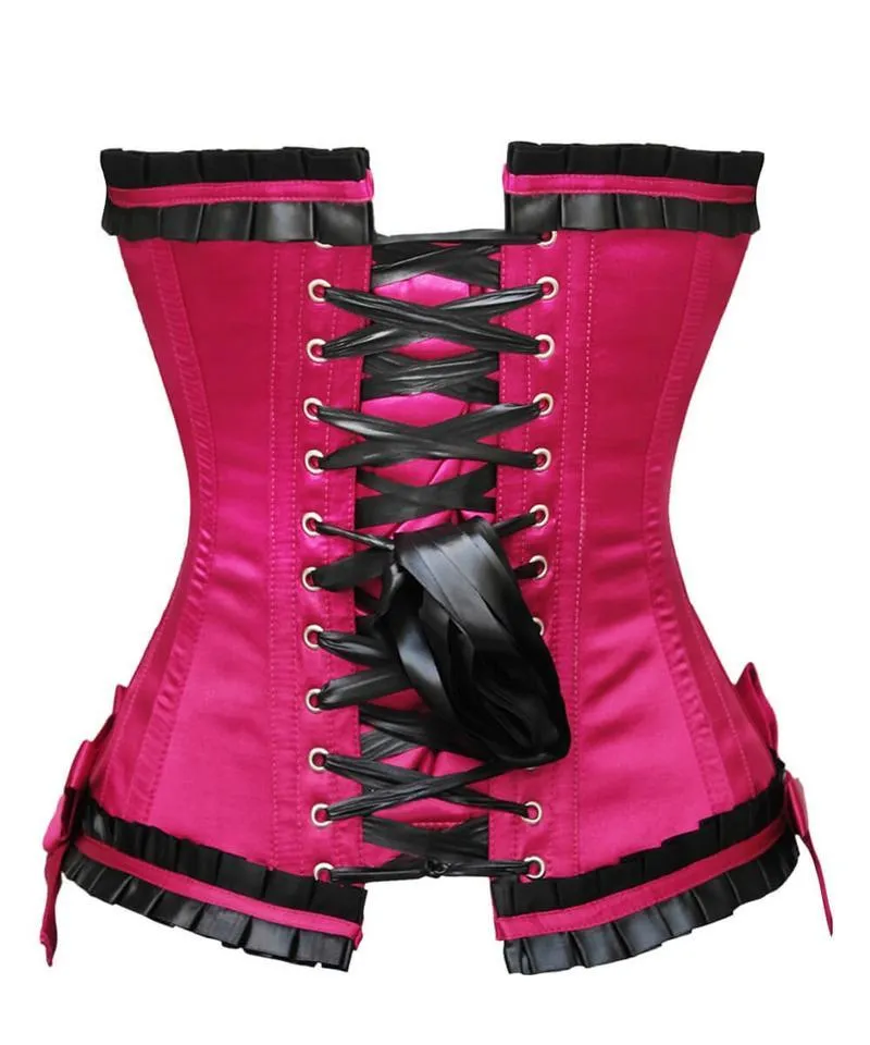 Naia Burlesque Magenta Overbust Corset