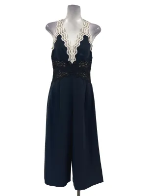 Navy Blue Laced Trim Jumper