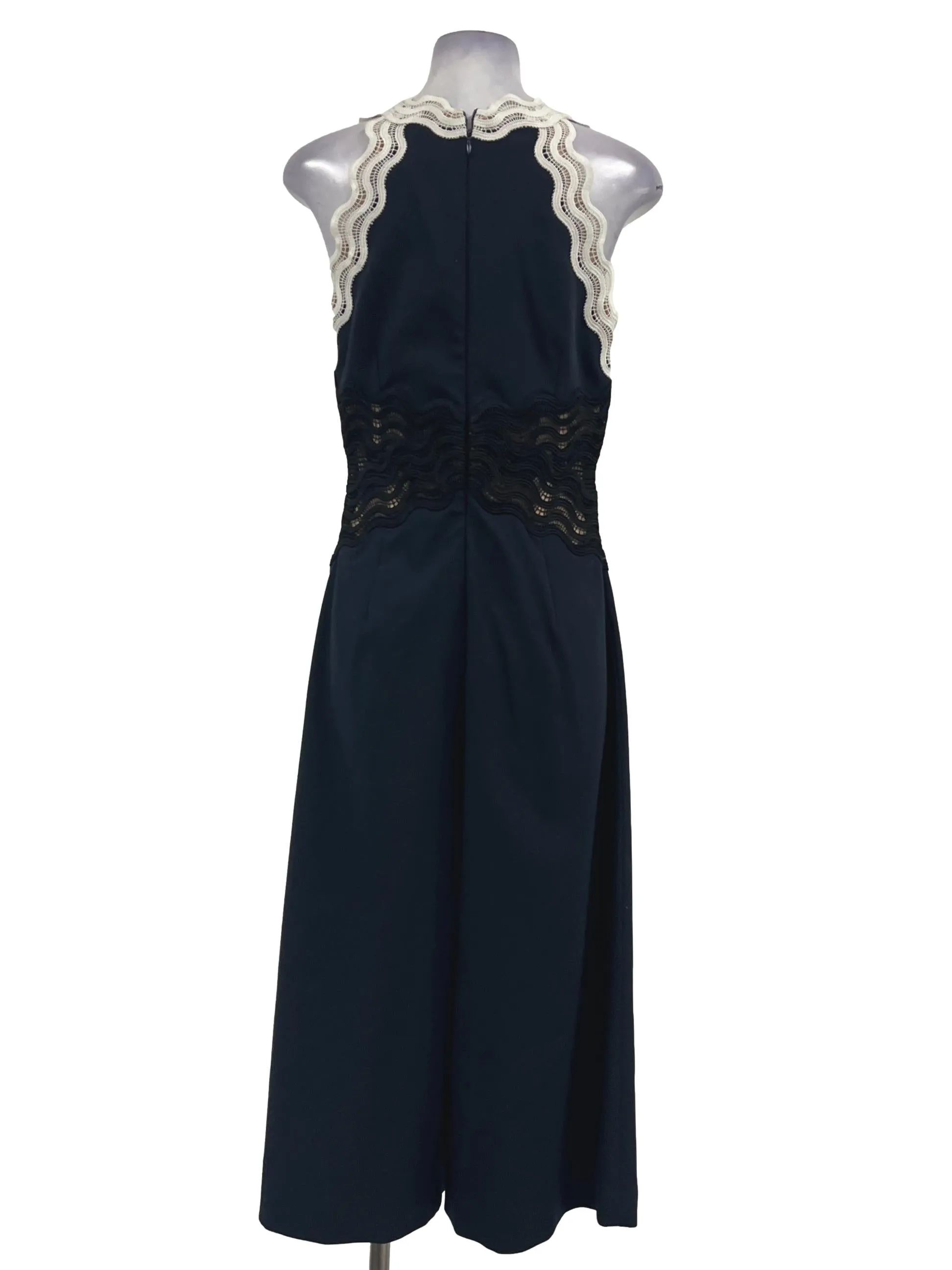 Navy Blue Laced Trim Jumper