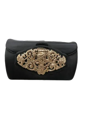 Nettie Rosenstein 50s Black Satin Evening Purse