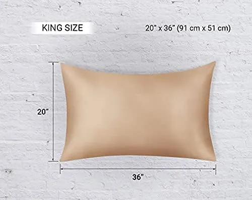 NEW JINAMART Silk Satin Pillow Cases for Hair and Skin - Ultra Soft Body Pillowcases with Hidden Zipper - Hypoallergenic Satin Pillow Cases (Sky Blue, King 2-Pack)