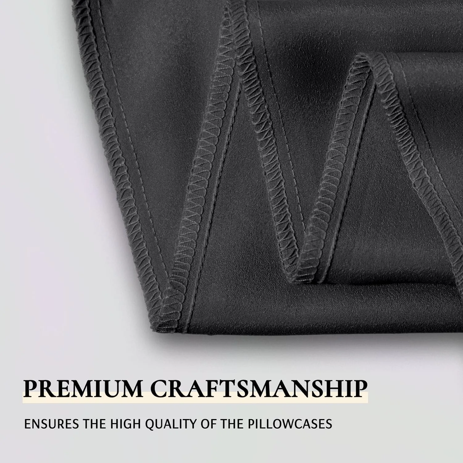 NEW Zenssia Satin Pillow Cases 2 Pack Standard, Silky Satin Pillowcase for Hair and Skin, Breathable Satin Pillow Cover with Hidden Zipper, 20x26 inches, Standard Size, Black