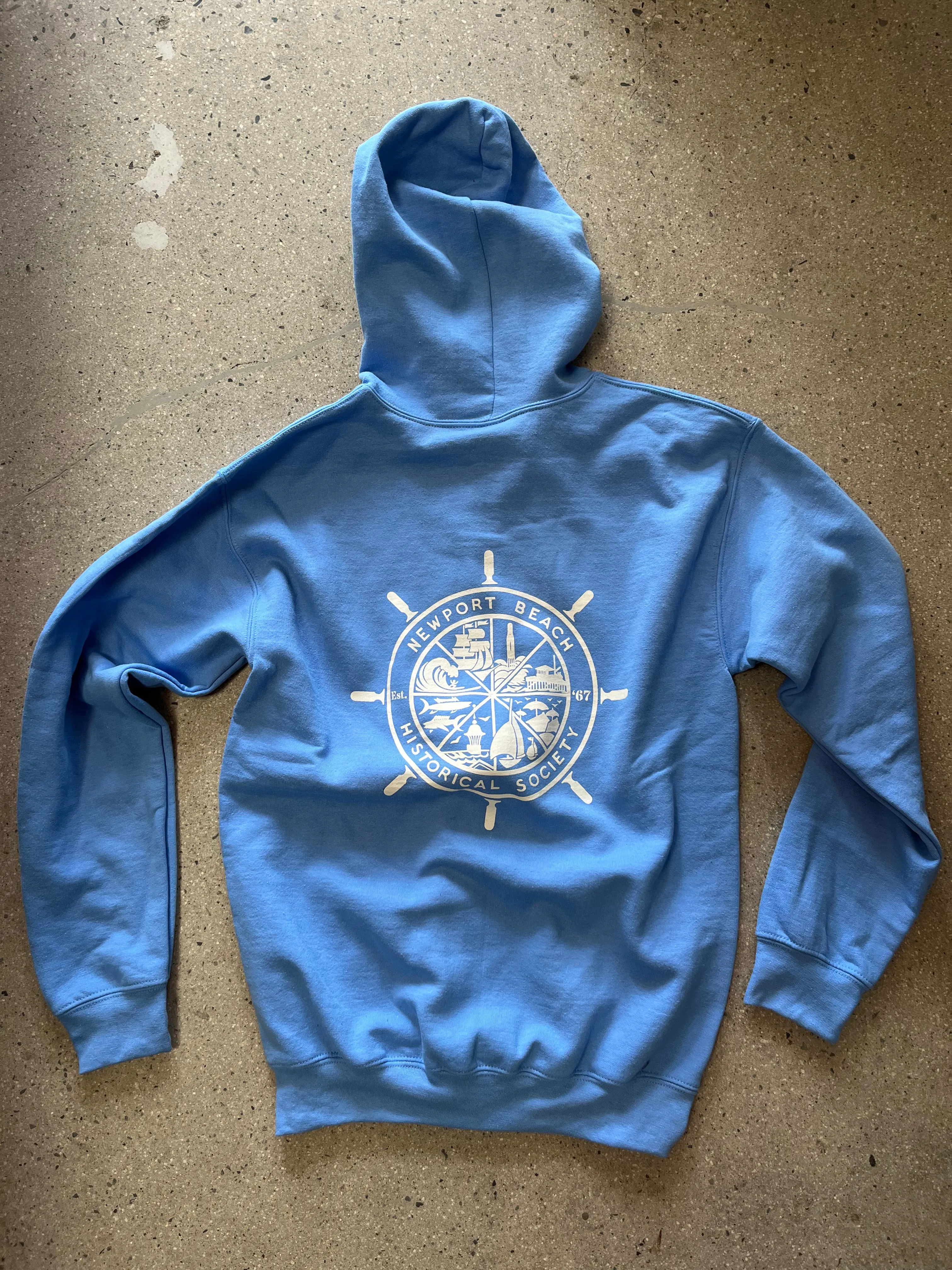 Newport Beach Historical Society Zip Fleece LIGHT BLUE