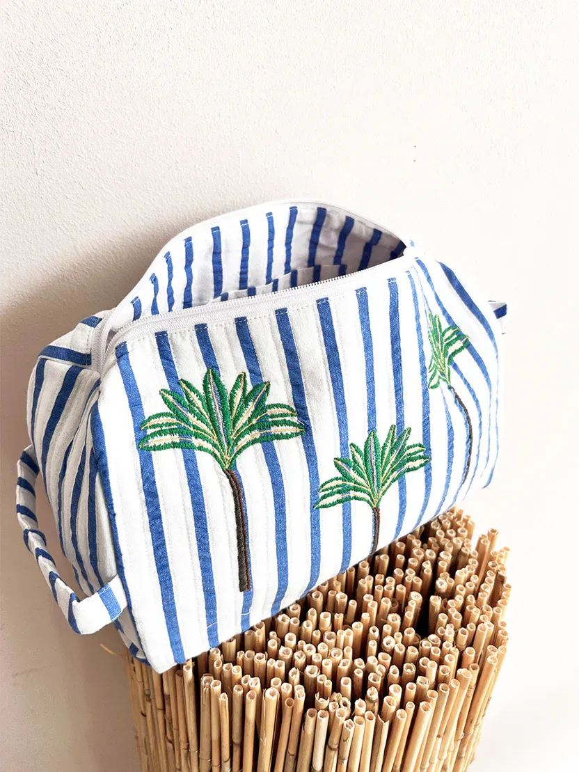 NM - Wash Bag | Blue Palm