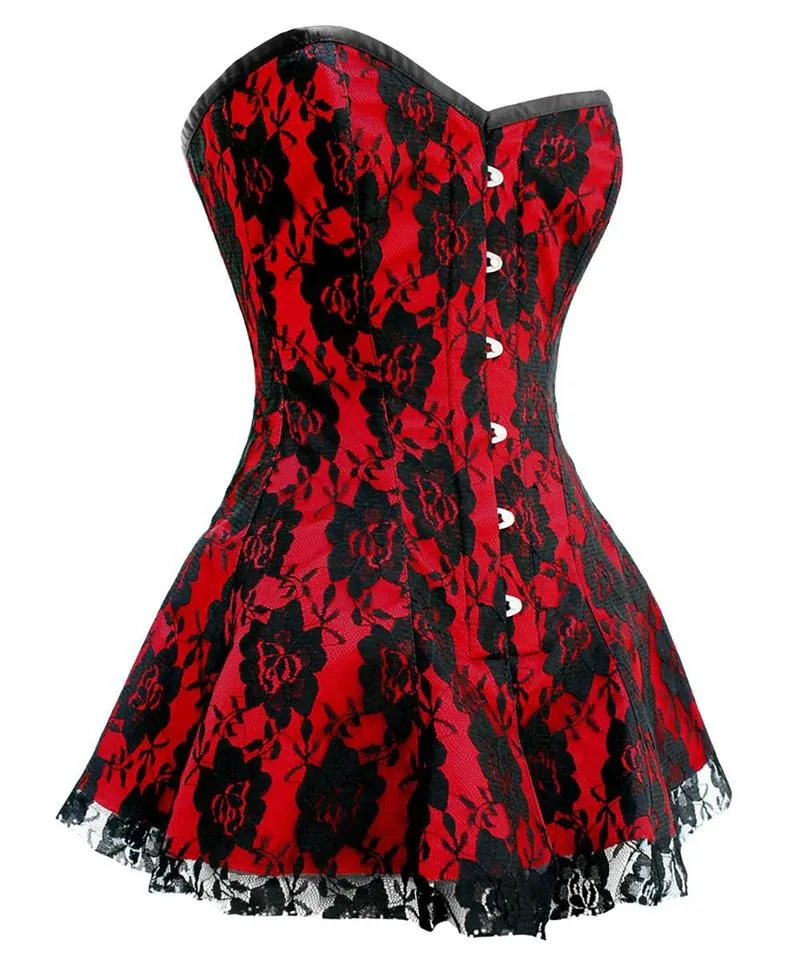 Nyah Gothic Net Overlay Corset Dress