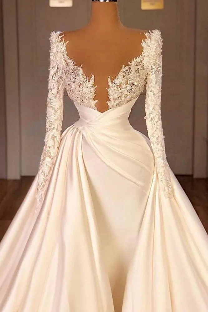 Off the Shoulder Sequined Fur Satin Wedding Party Gown Sleeveless/Long Sleevess styles