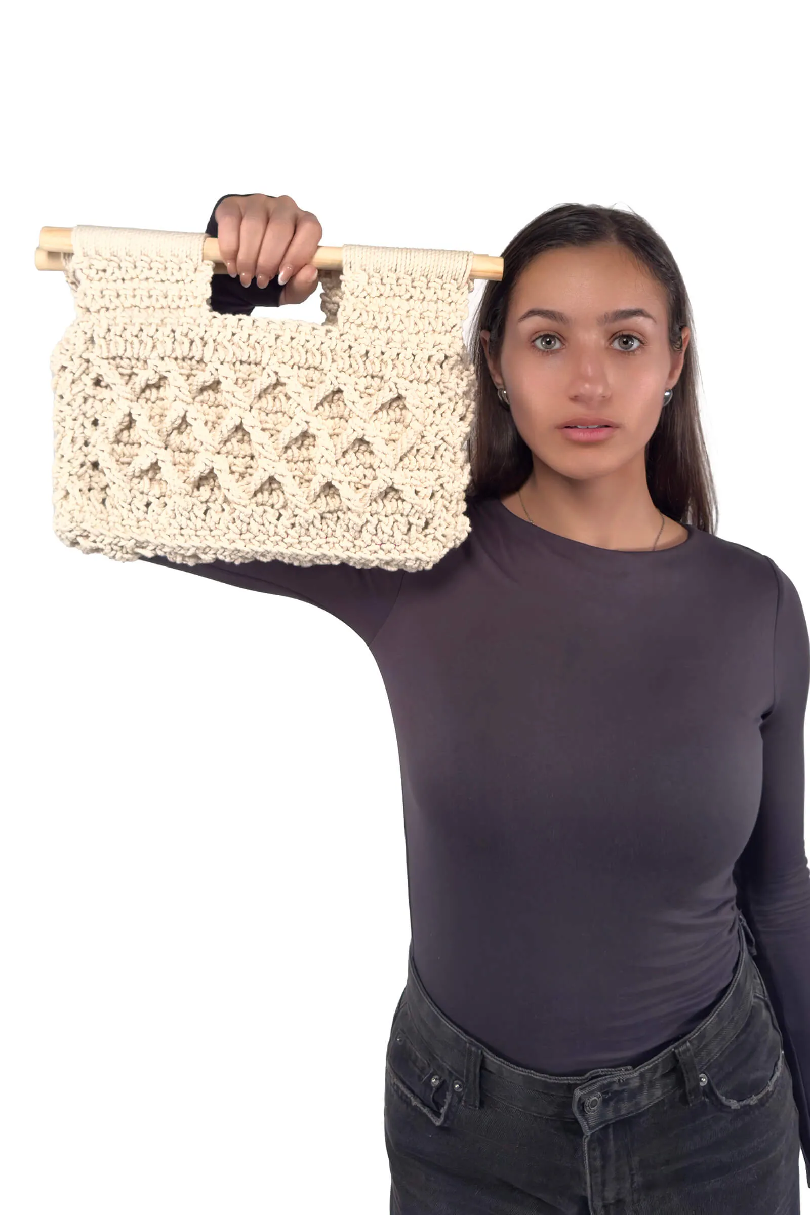 Off-White Emira Wooden Handle Clutch