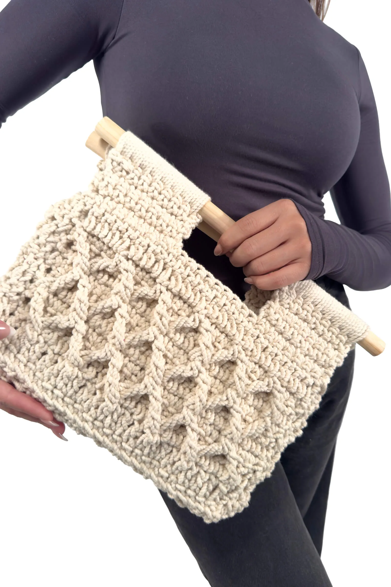 Off-White Emira Wooden Handle Clutch