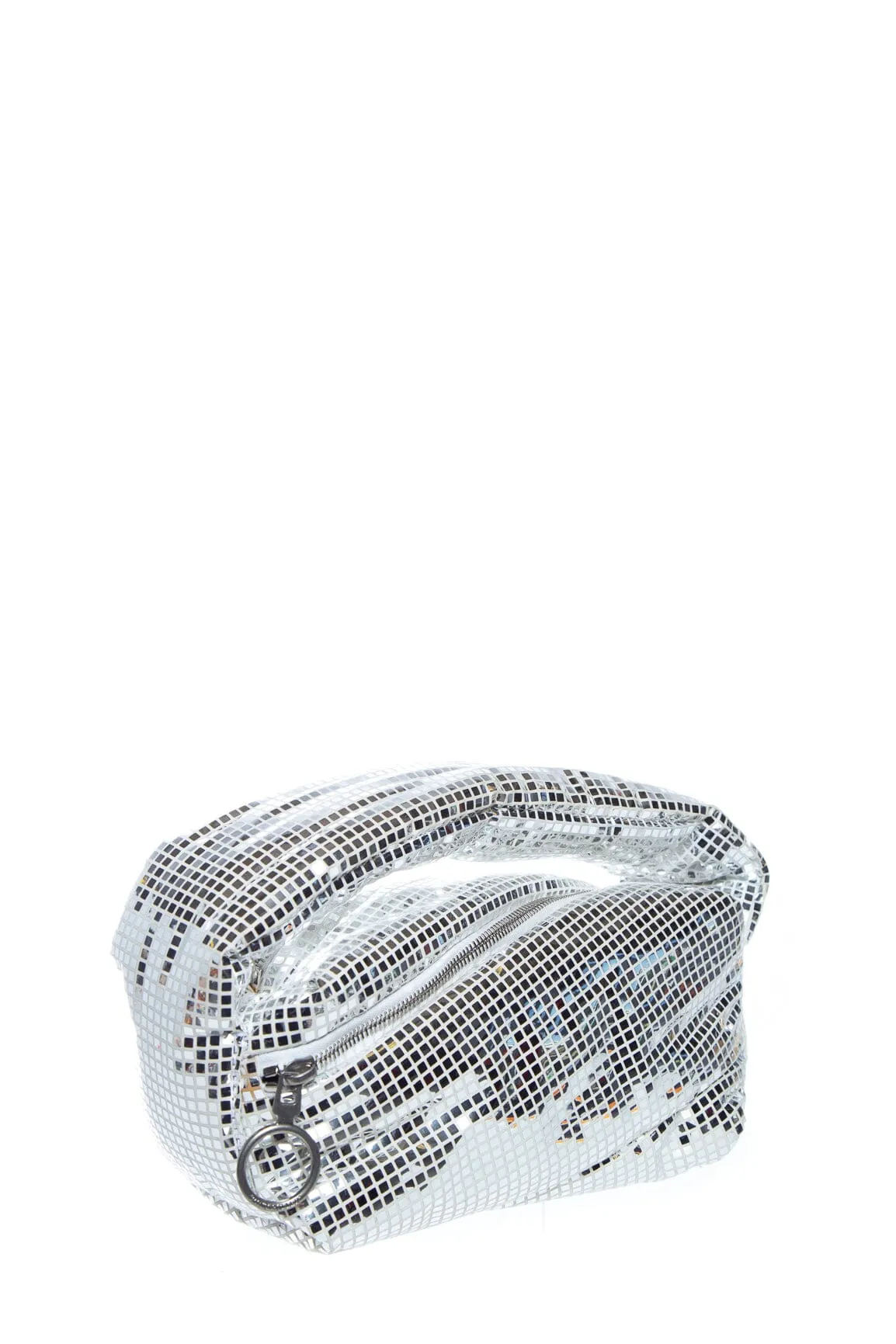 Off White Silver Puffy Disco Pump Handbag