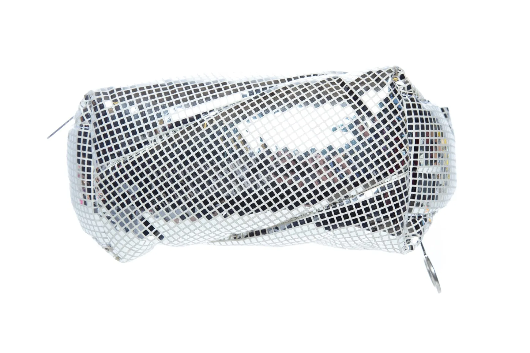 Off White Silver Puffy Disco Pump Handbag