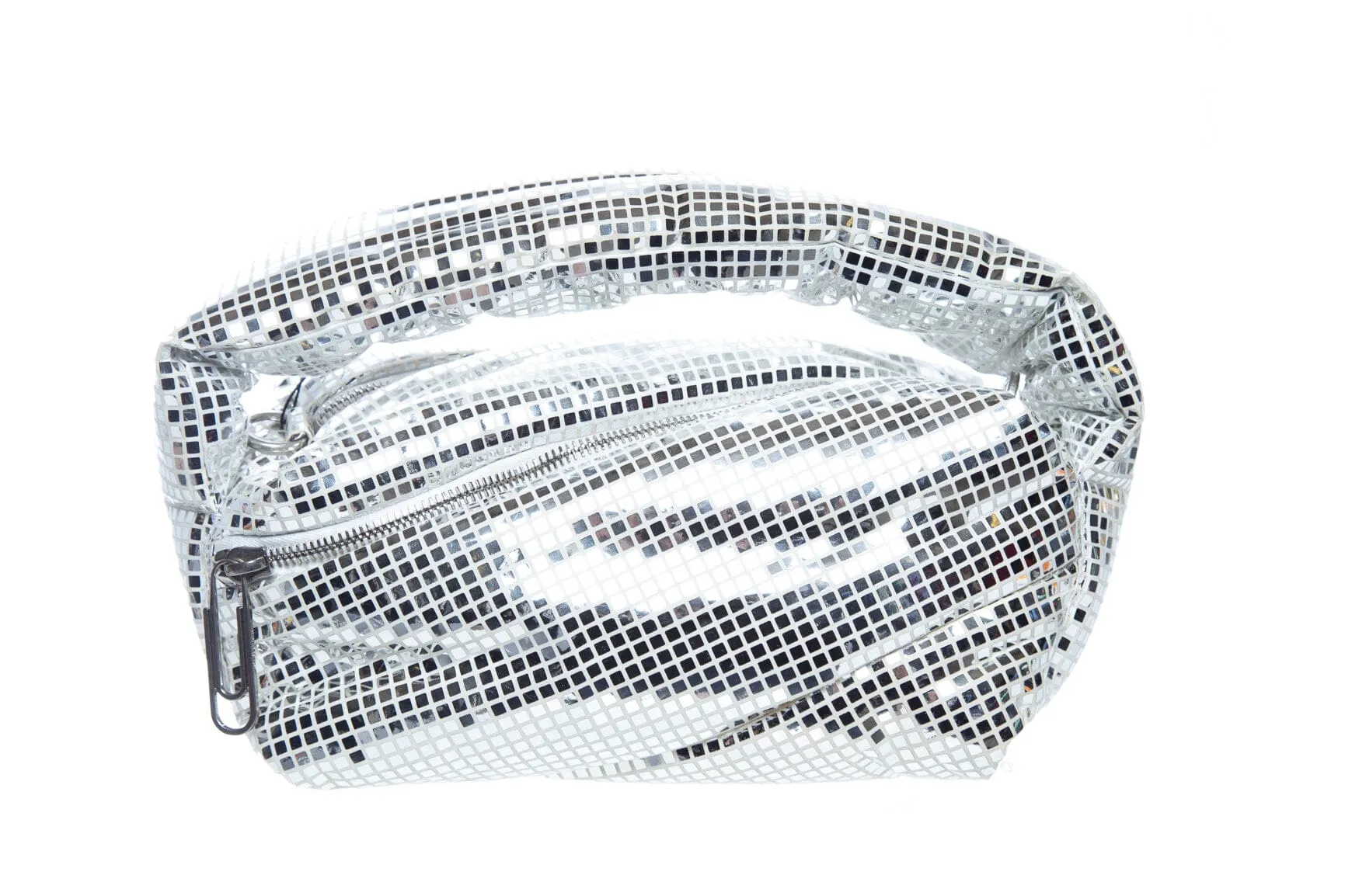Off White Silver Puffy Disco Pump Handbag