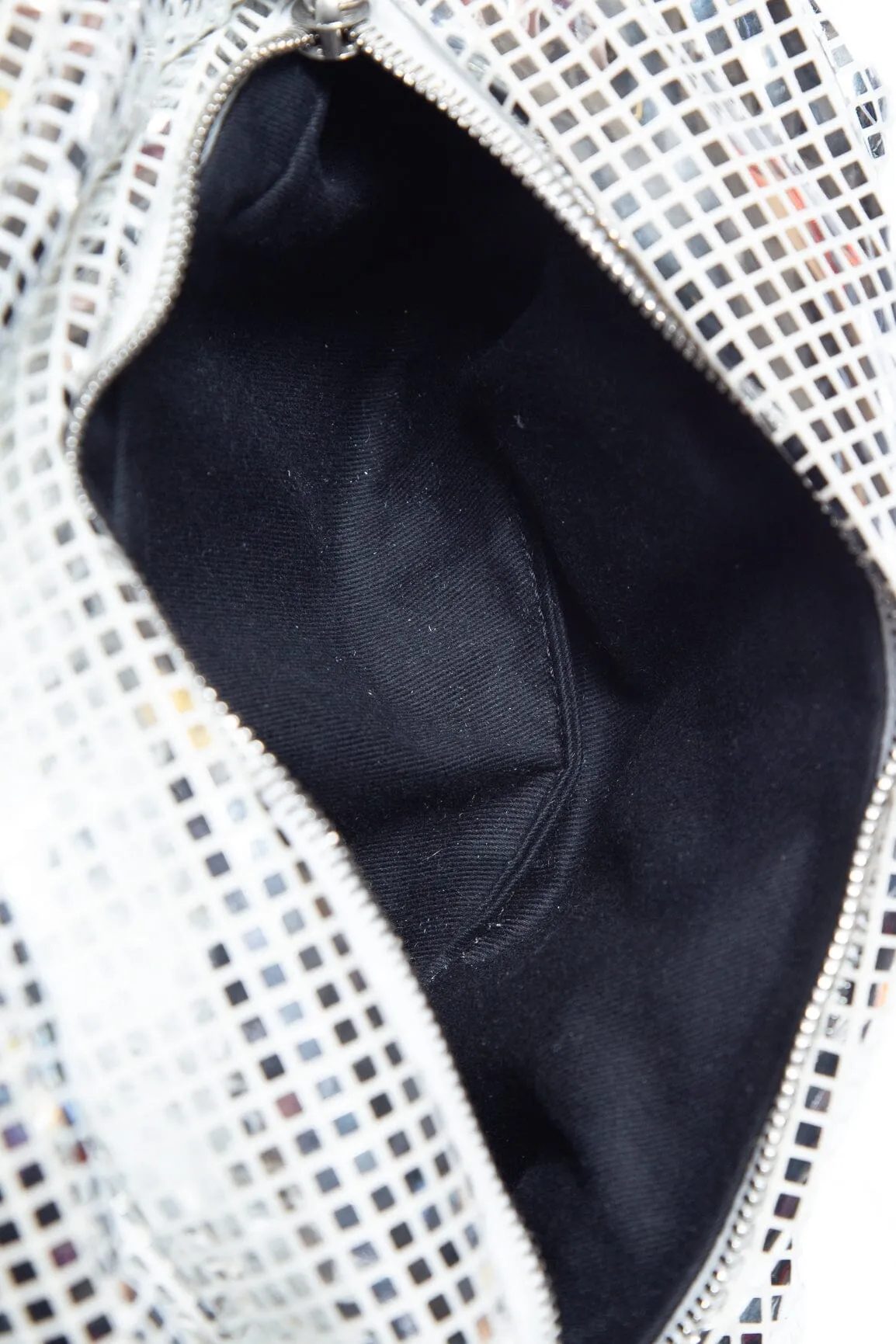 Off White Silver Puffy Disco Pump Handbag