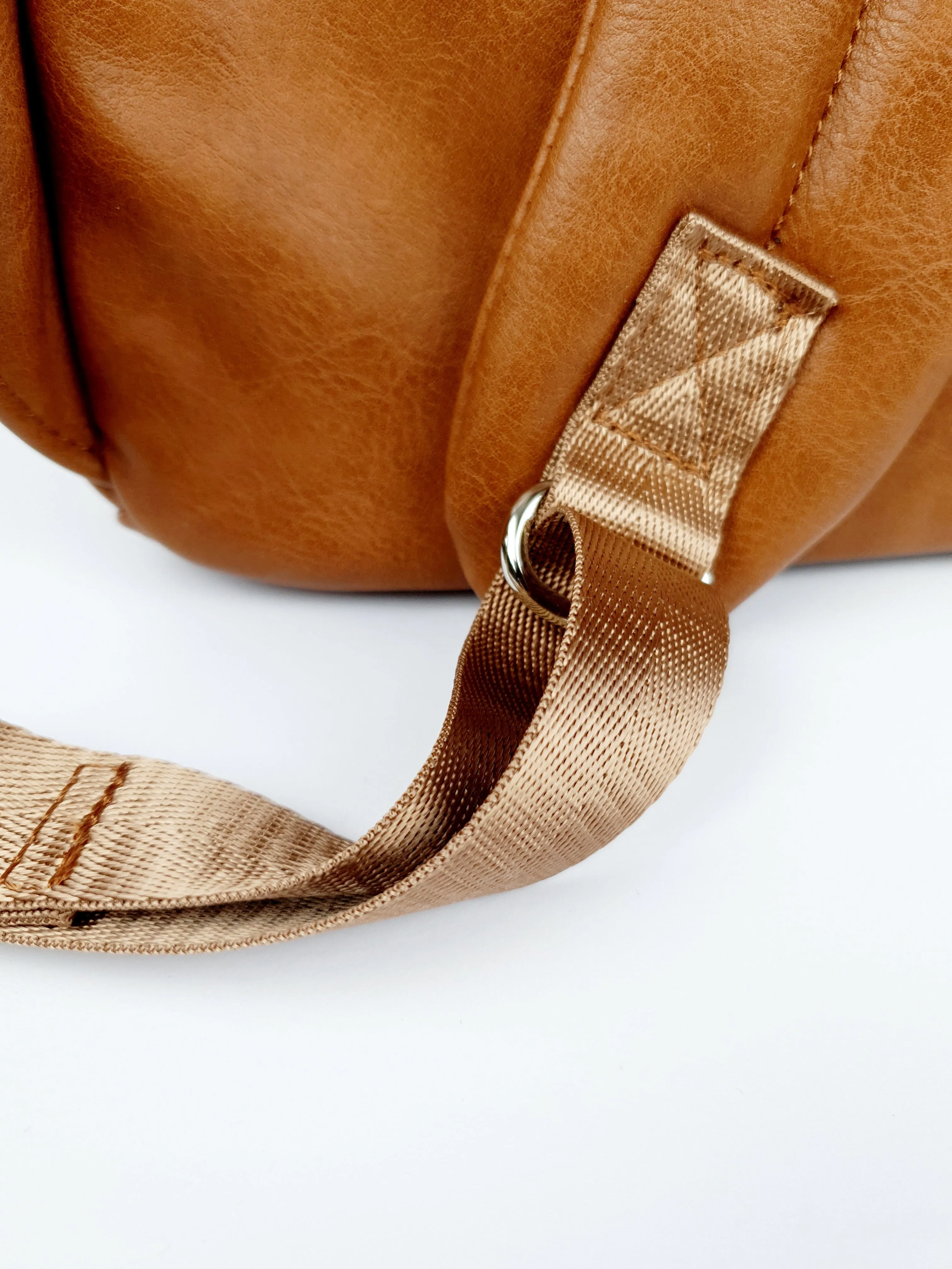 OiOi Faux Leather Baby Changing Backpack -Tan