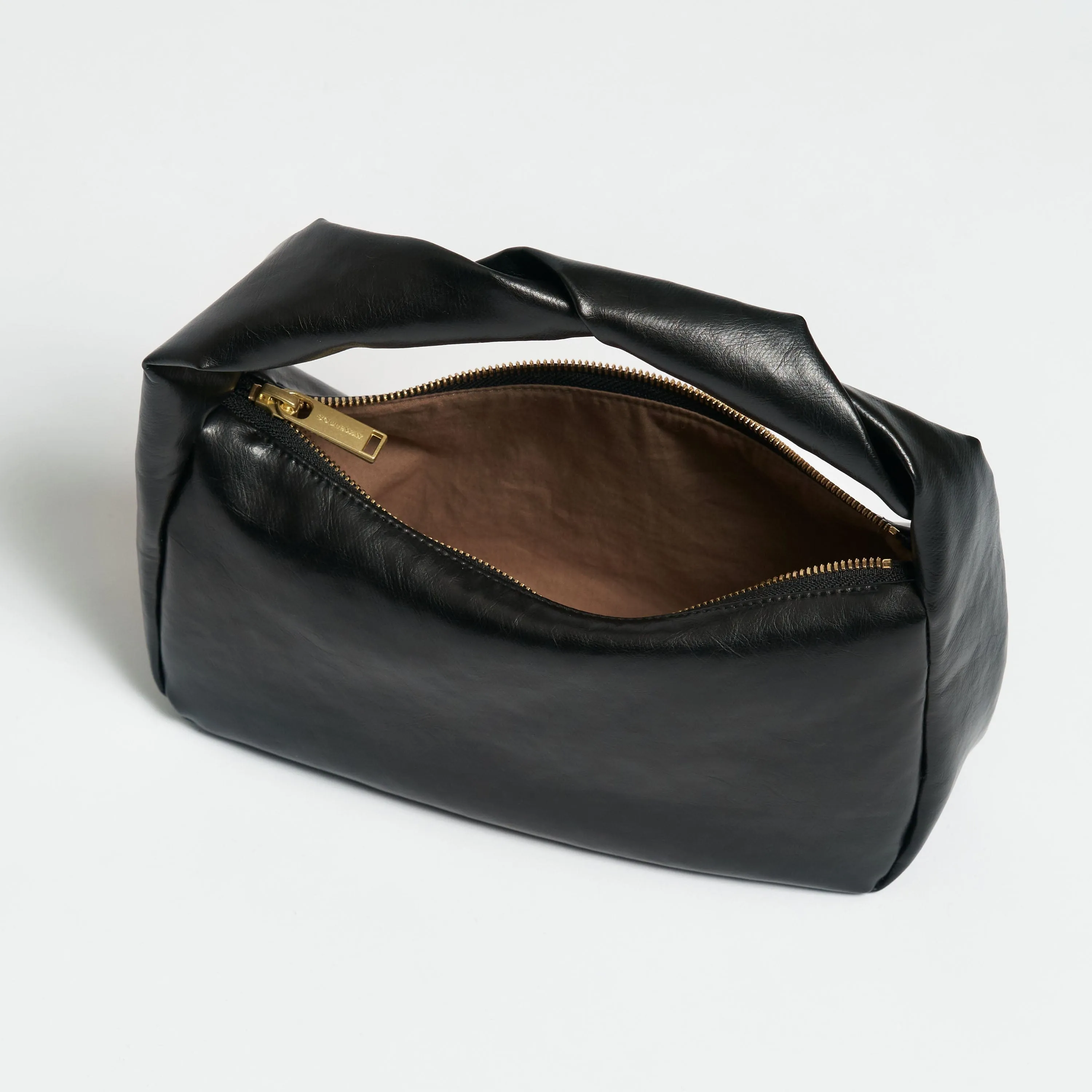 Oleatex Vegan Olive Leather Twist Bag | Night Black