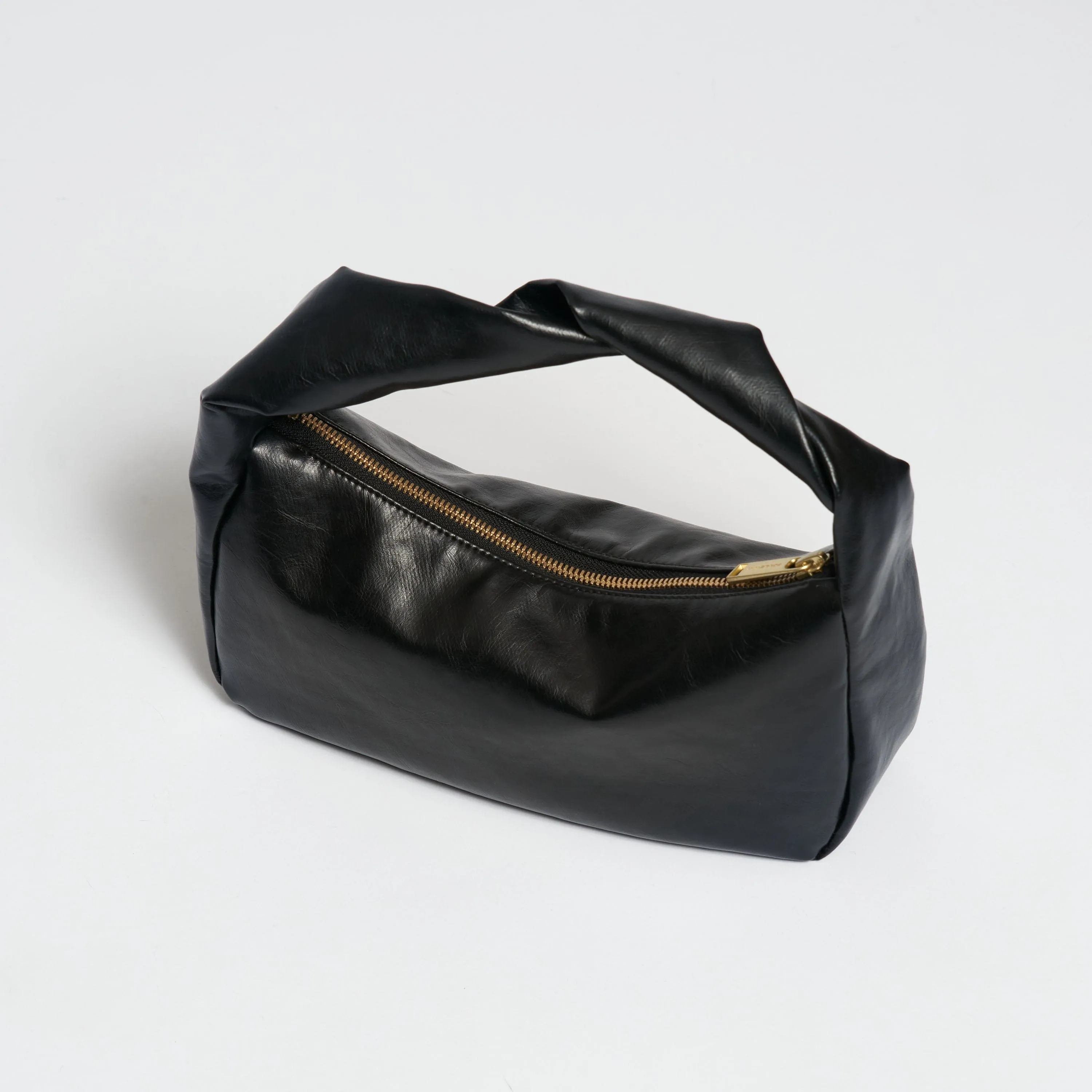 Oleatex Vegan Olive Leather Twist Bag | Night Black