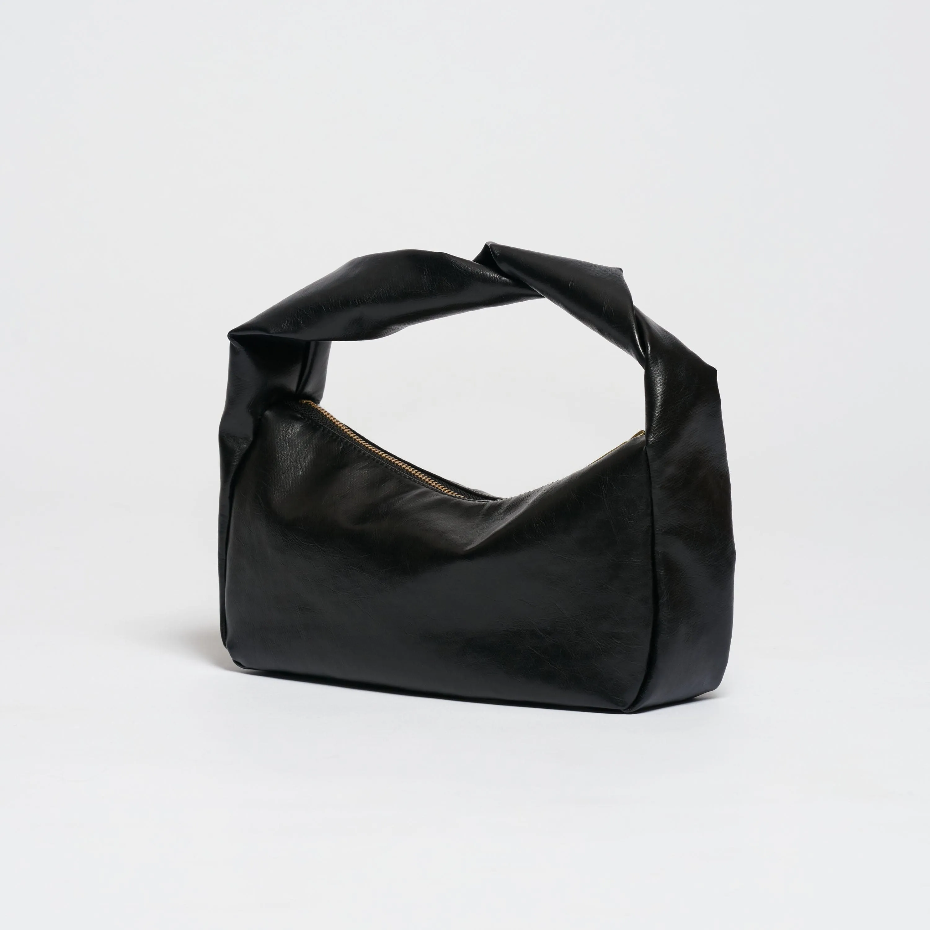 Oleatex Vegan Olive Leather Twist Bag | Night Black