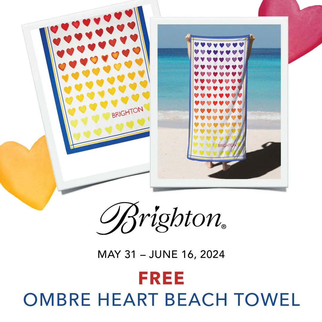 Ombré Heart Beach Towel
