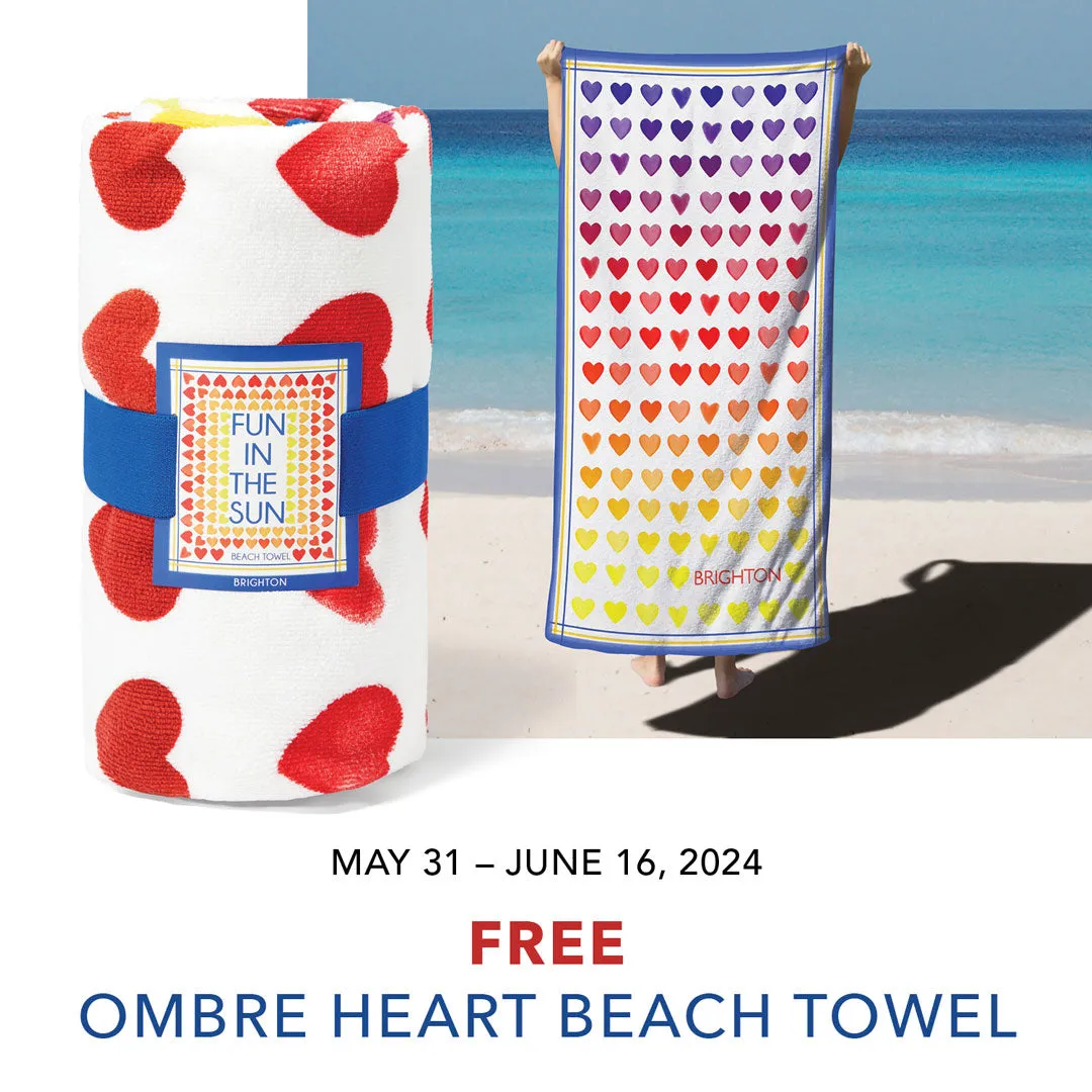 Ombré Heart Beach Towel