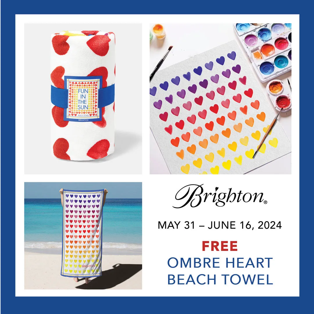 Ombré Heart Beach Towel
